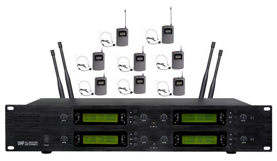 8 UHF ασύρματο σύστημα LCD μικροφώνων καναλιών
